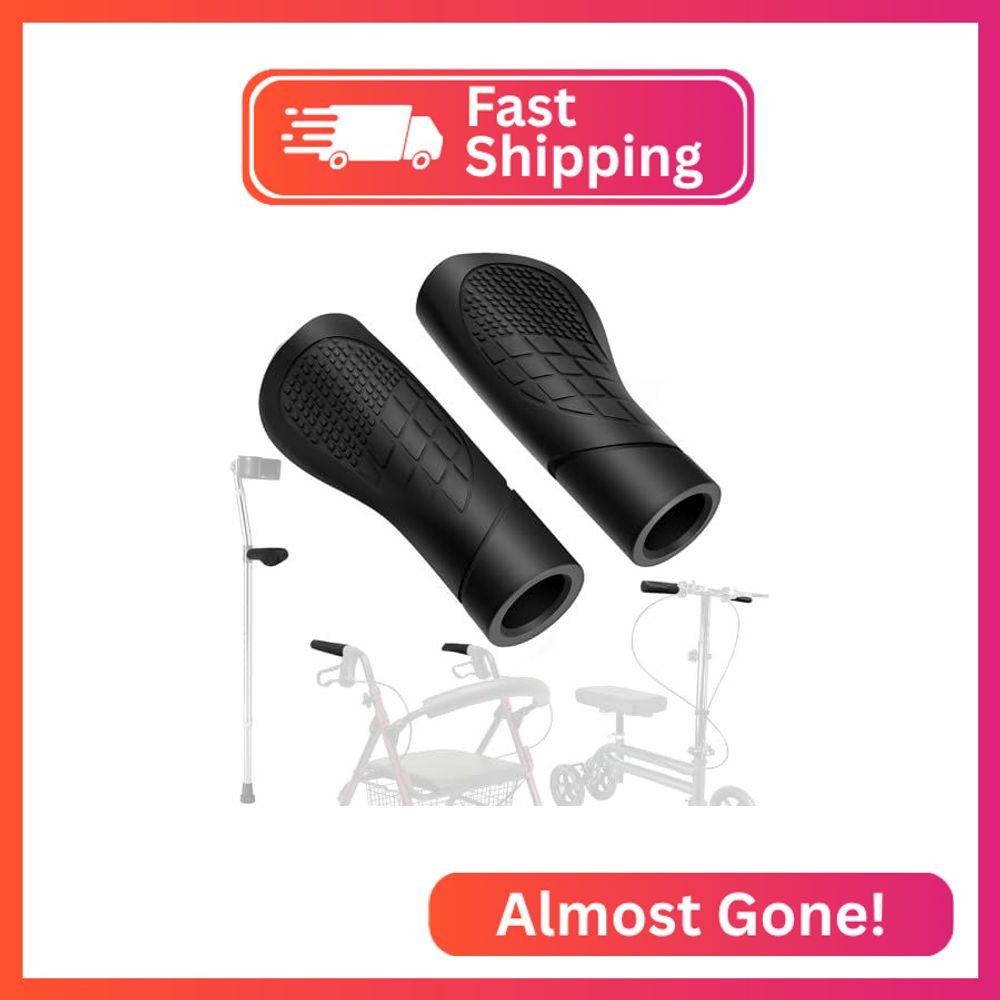 JERBOR 2PCS Crutch Hand Grips Replacement Parts Fit for Rollator Walker for Knee