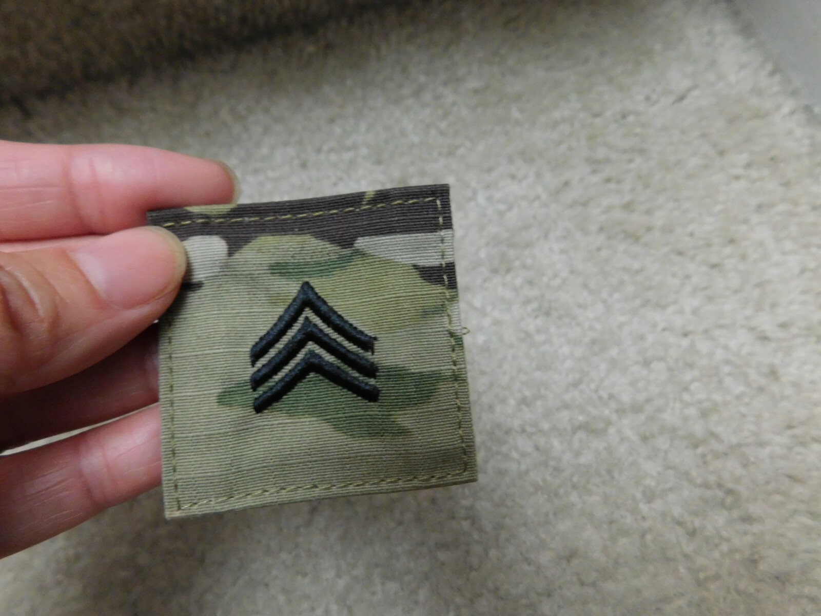 US ARMY OCP E5 HOOK & FASTENER PATCH NEW