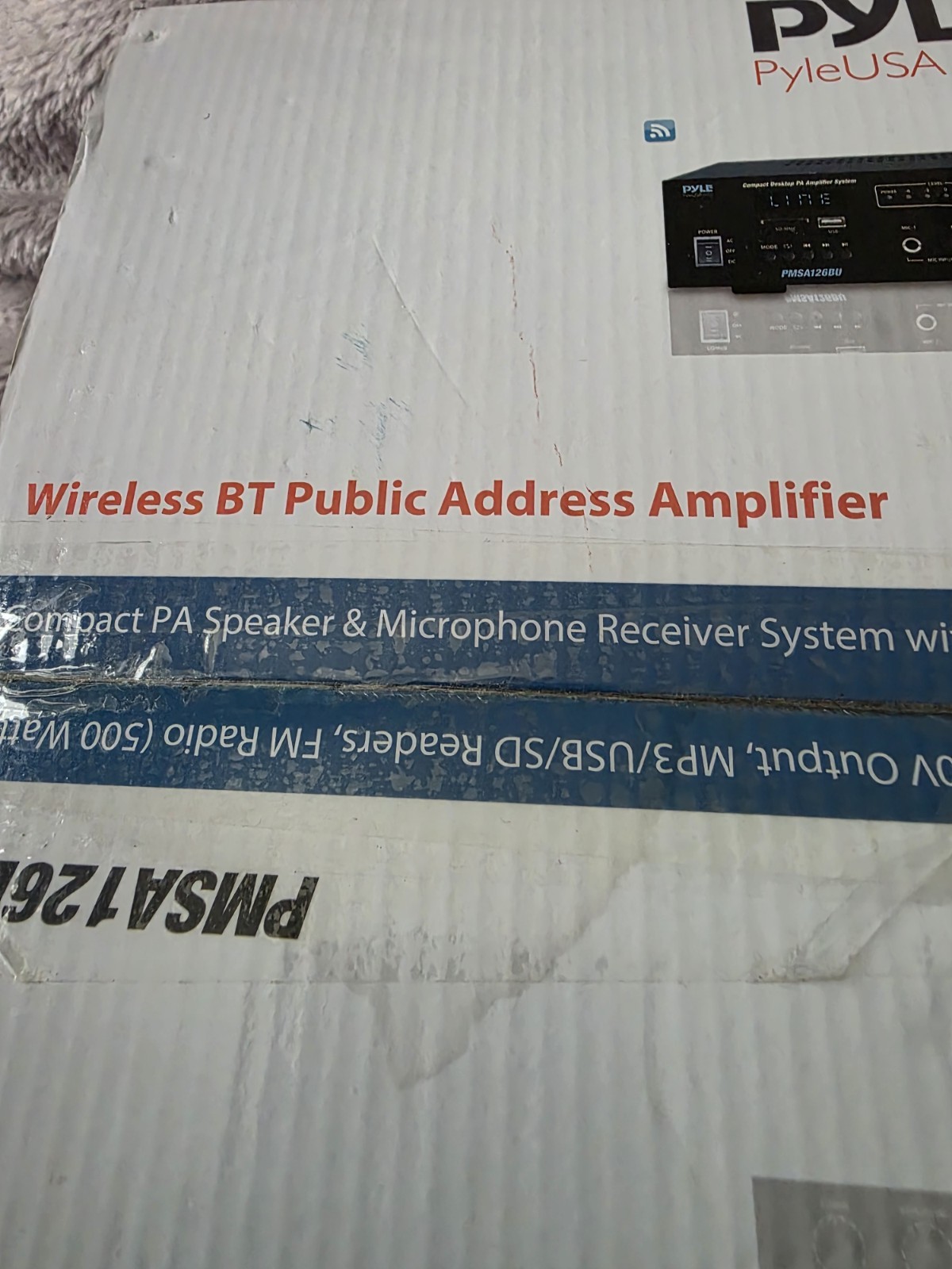 Pyle PMSA126BU Wireless BT Public Address Amplifier 500W Bluetooth FM USB/SD