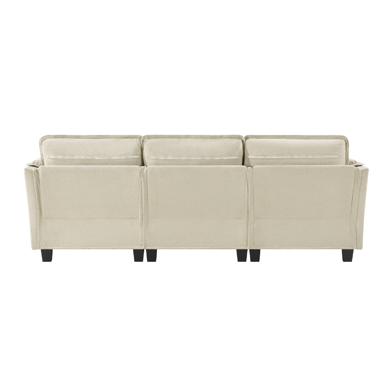 L-Shaped Sofa 4-Seater Modular Couch w/ Ottoman & Detachable Armrest Cushion