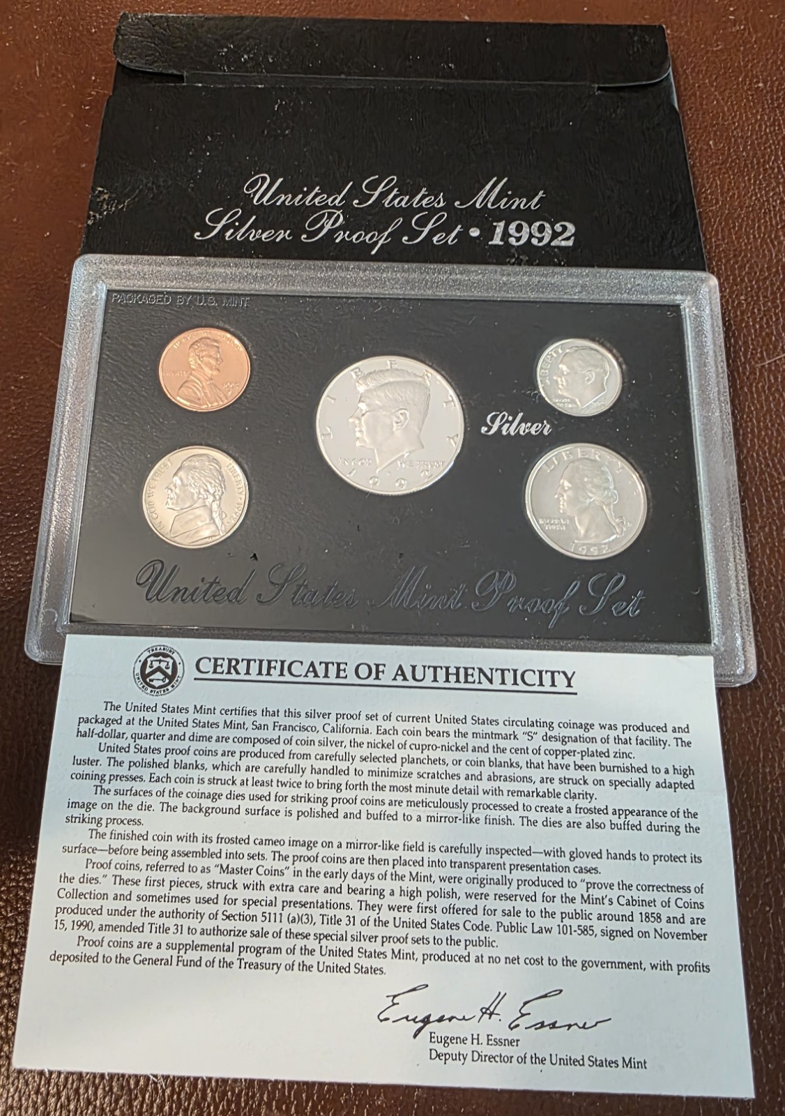 1992 U S MINT SILVER PROOF COIN SET