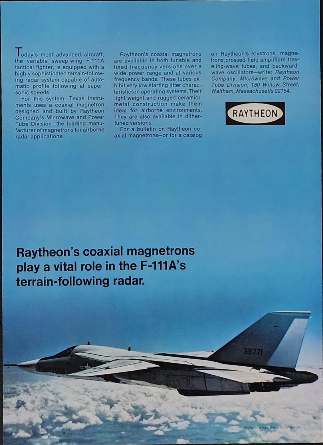 Raytheon F-111 F 111 Plane Picture Magazine Ad Vtg Aviation Original Wall Art