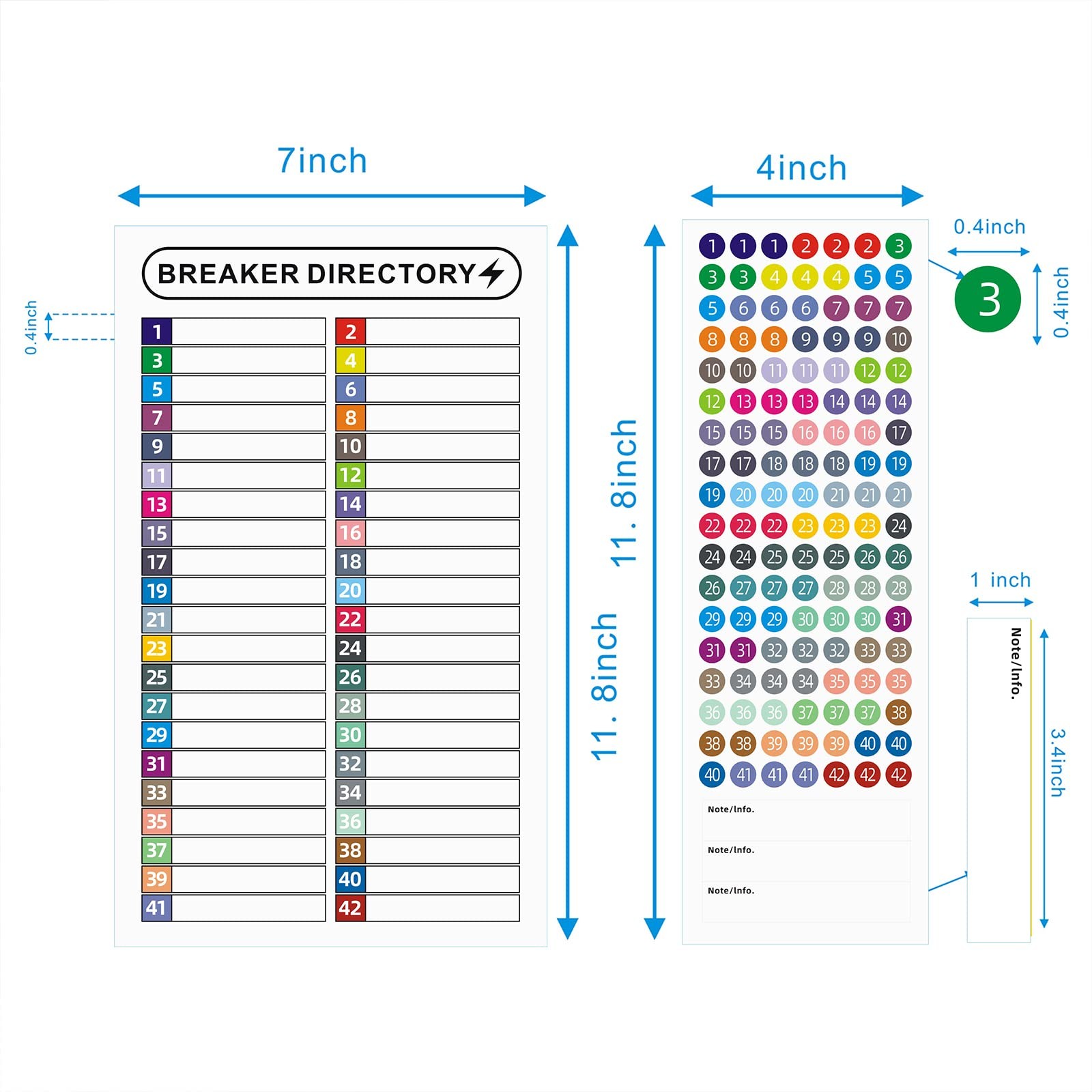 16 Sheets Breaker Panel Labels Electrical Box Sticker Numbers Breaker Panel Labe