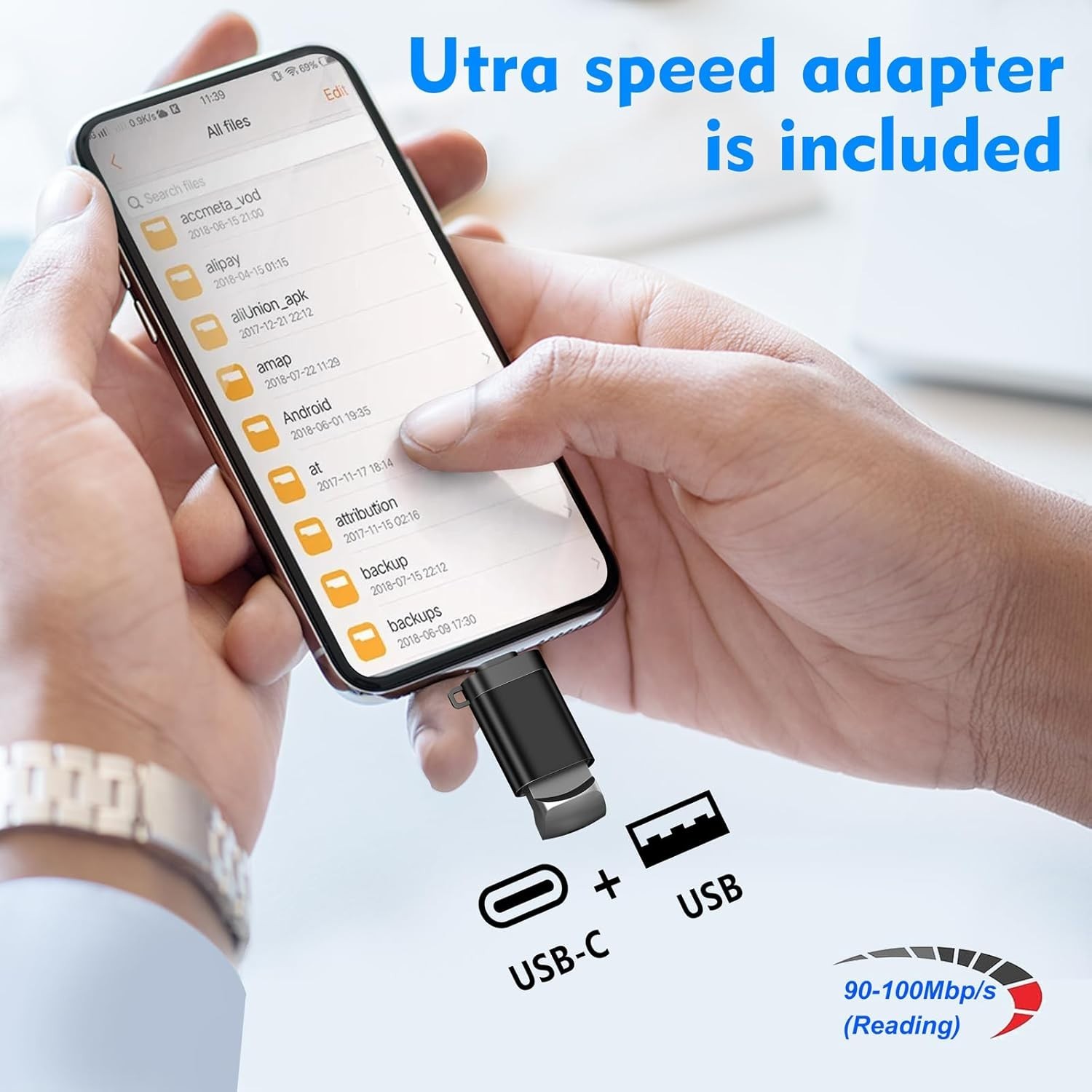 32GB USB 3.0 Flash Drive with USB-C Adapter - Compact & Portable Solution