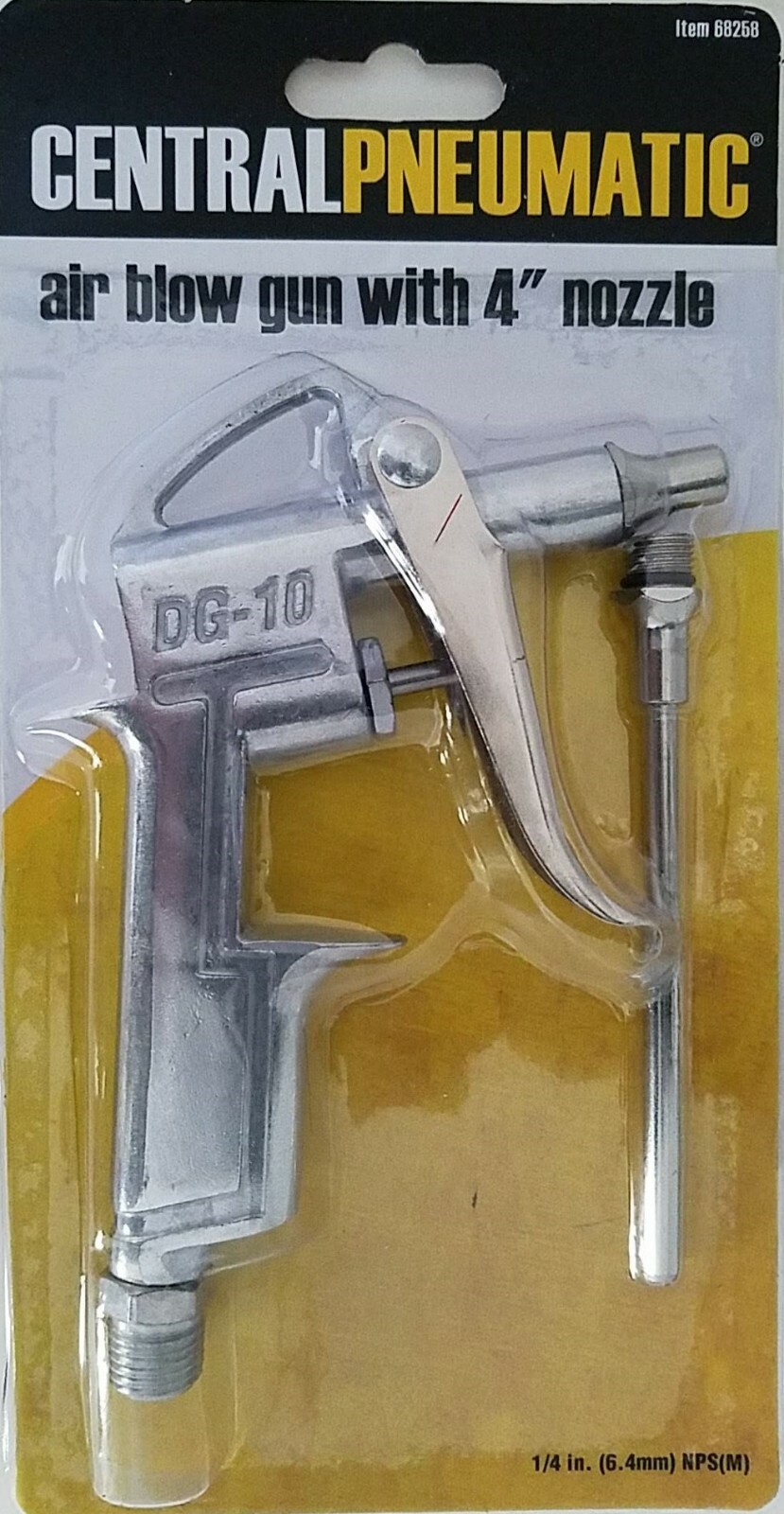 HFT 68258 Air Blow Gun Pistol with 2 Extensions 0.5" & 4"