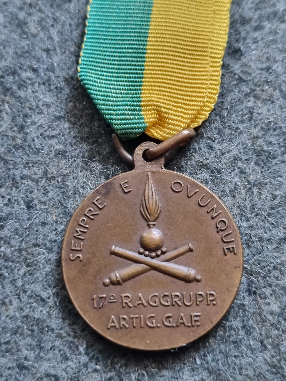 BRONZE MEDAL 17TH ARTILLERY GROUP G.A.F. 1940 WW2 BORDER GUARD