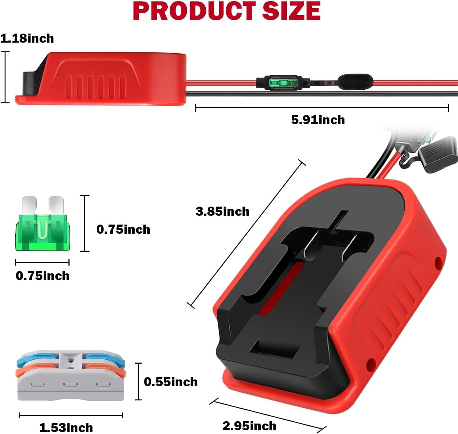 Versatile 2 Pack Power Wheel Adapter for Bauer 20V Batteries - Safe and Durable