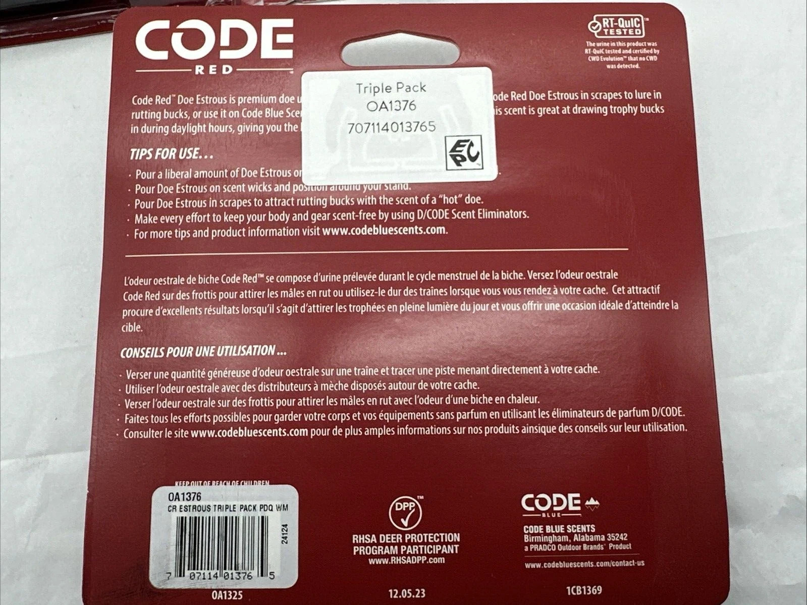 Code Red Whitetail Doe Estrous 3 Pack New Unopened Free Shipping