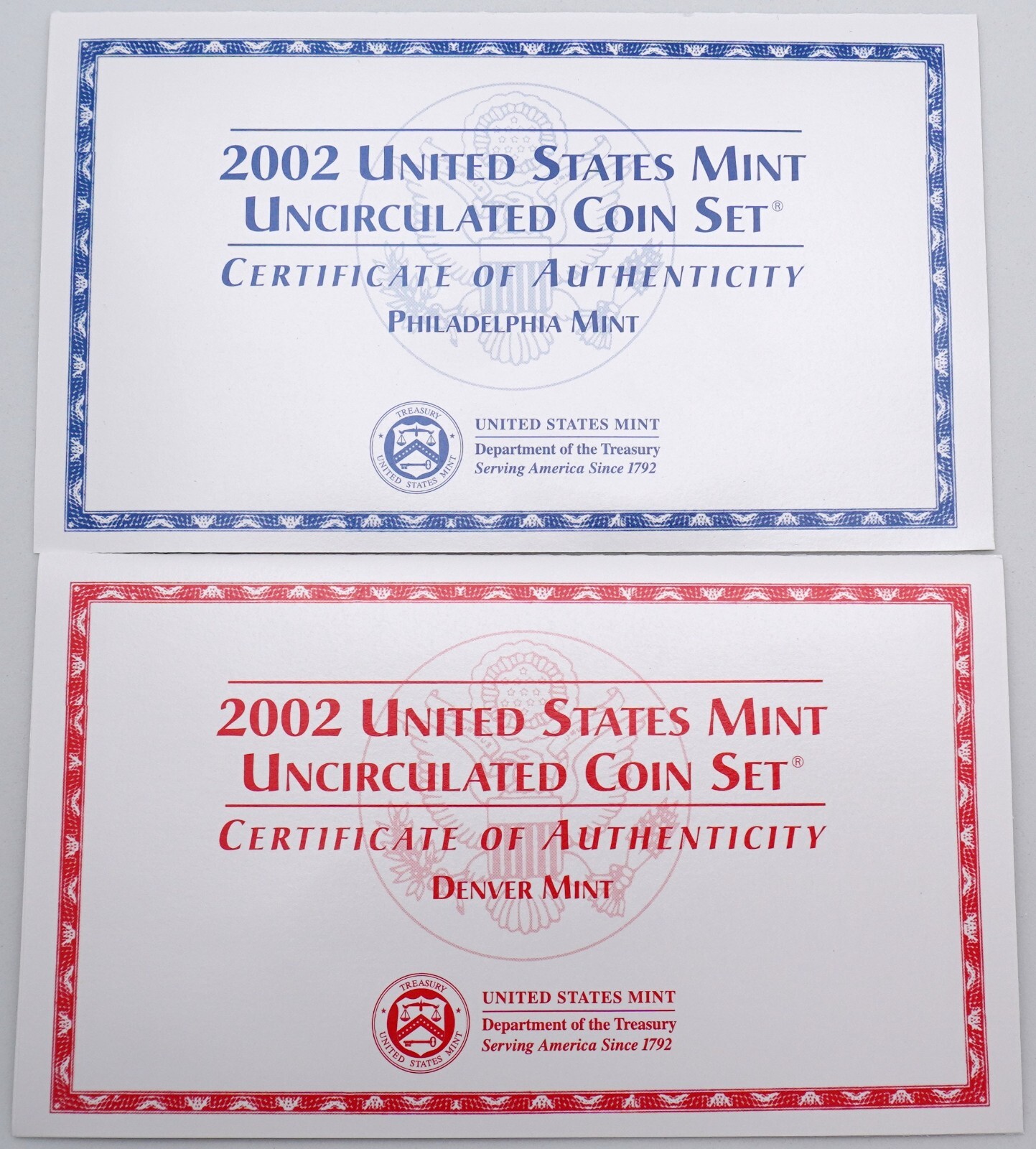 2002 - P&D Uncirculated US Mint Coin Set in OGP