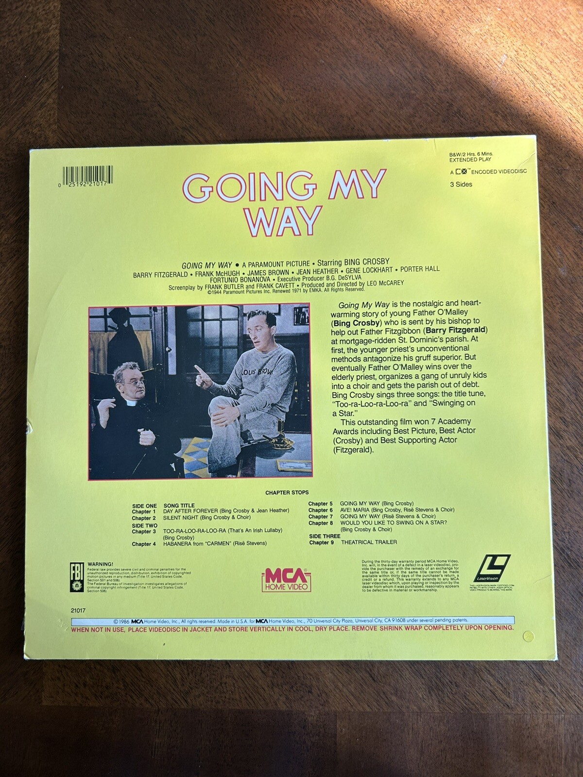 GOING MY WAY Laserdisc Bing Crosby