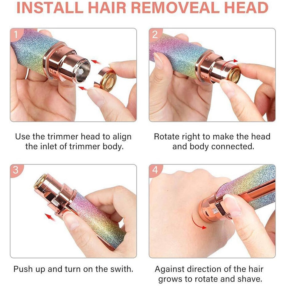 2in1 Portable Electric Women's Eyebrow and Facial Hair Removal Device USA Seller