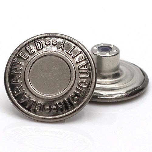 12 Sets No-Sew Permanent Buttons Jean Tack Buttons 20mm () Gun Black