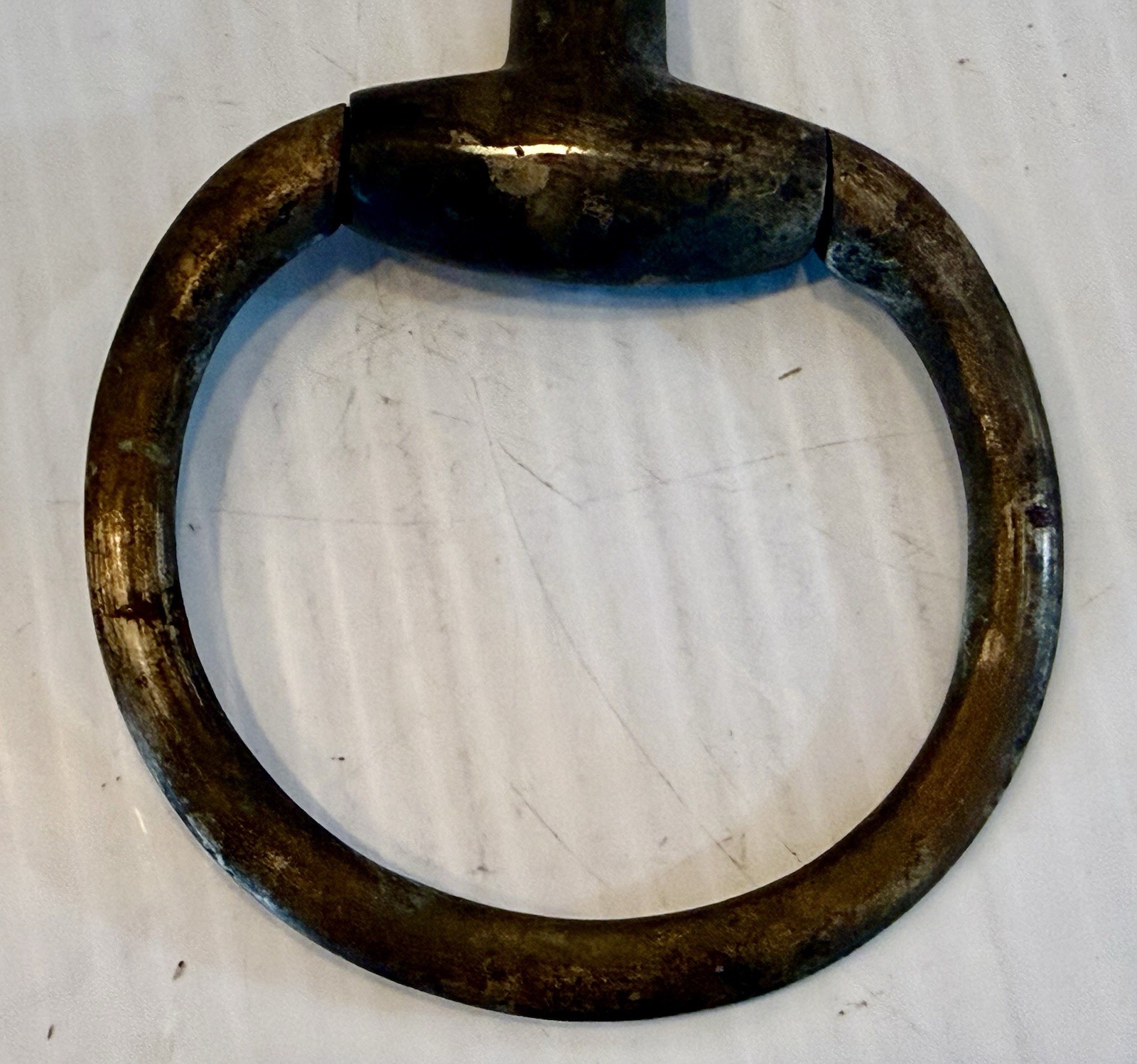 Antique Brass Eggbutt Snaffle Horse Bit Large Ring Brass Bronze Tack