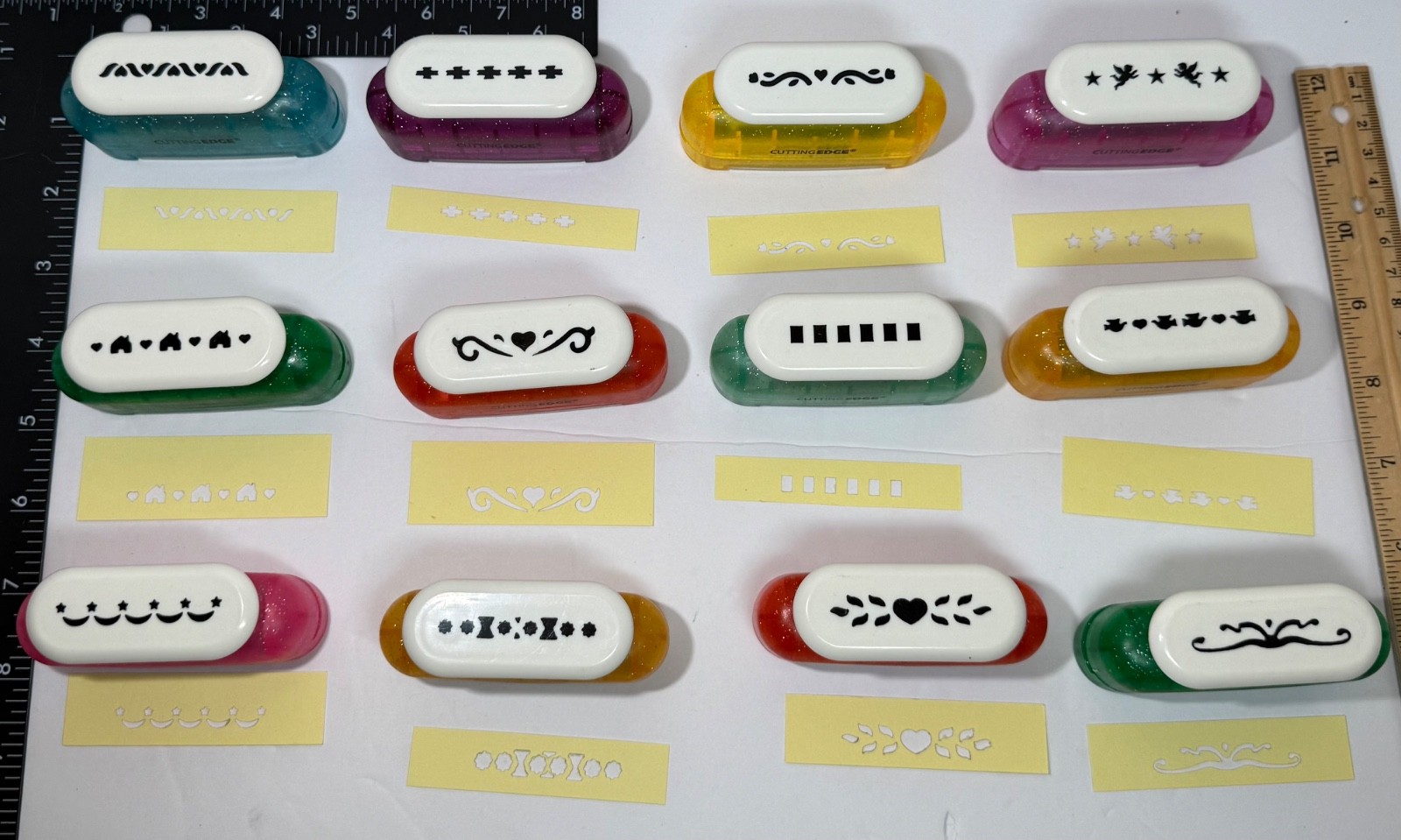 Lot of 12  Scrapbook Craft Paper  Punches- Cutting Edge Brand-Various Styles