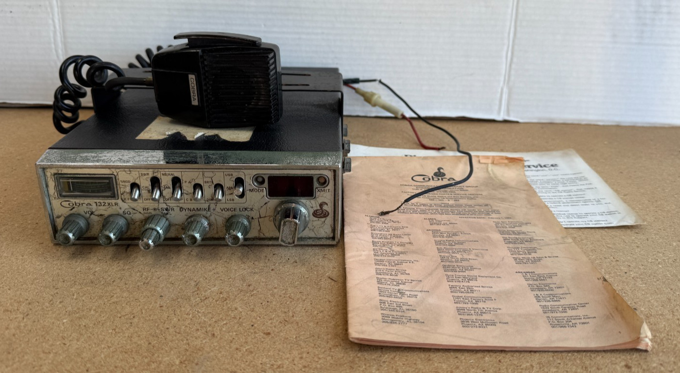 Cobra 132 XLR Vintage Cb Radio w Manual *UNTESTED*