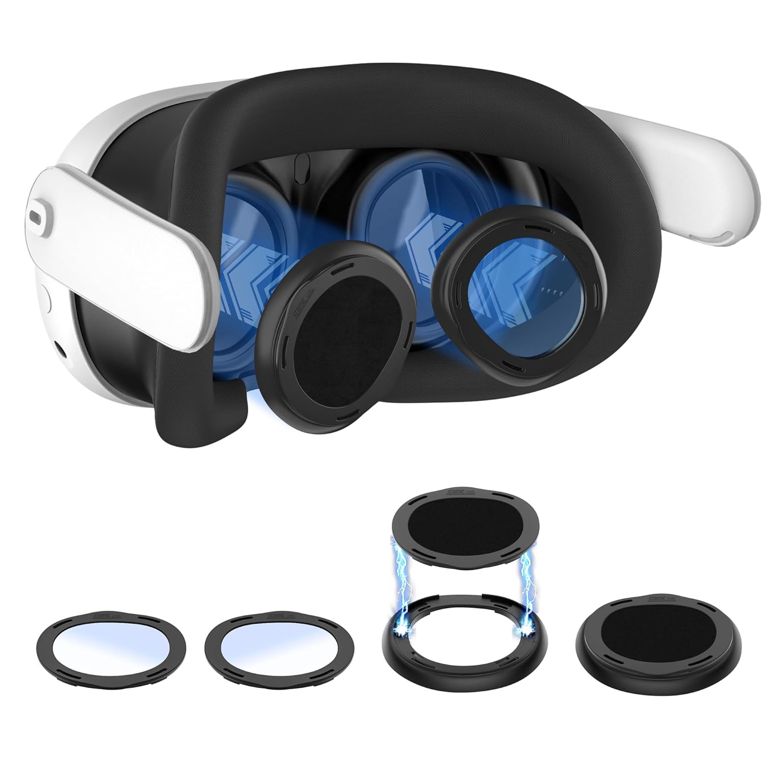 Glasses Spacer Protector for Meta Quest 3 Blue Light Blocking Lens Cover Set