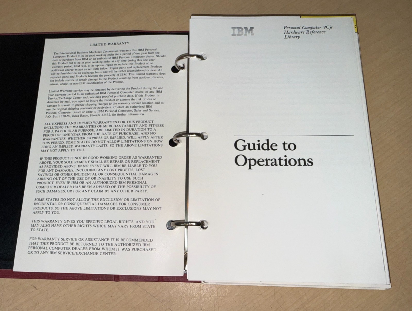 IBM Guide to Operations Personal Computer PCjr Manual 1502292 KL