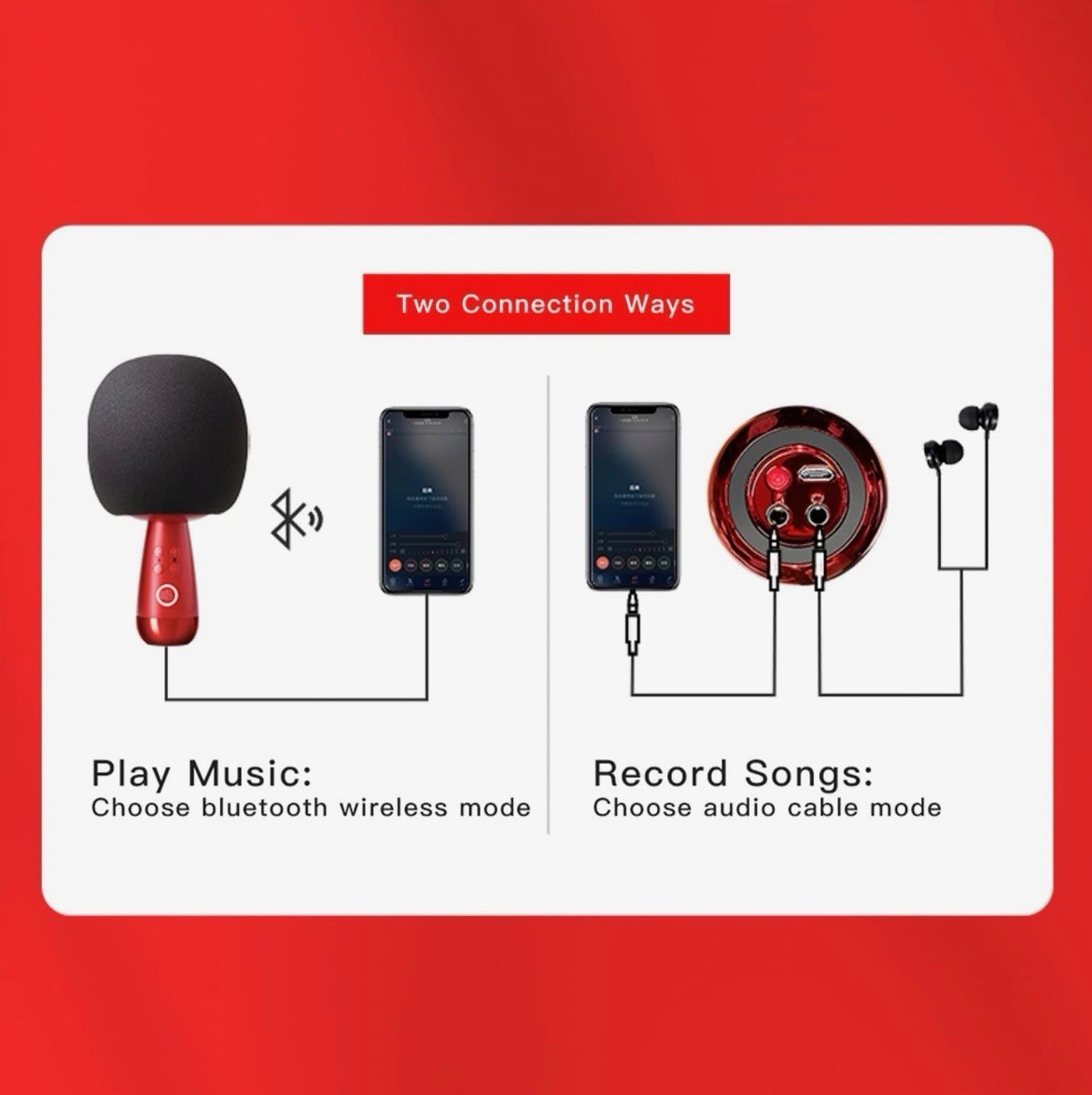 CALF G2 Karaoke Microphone Wireless Bluetooth Speaker Microphone