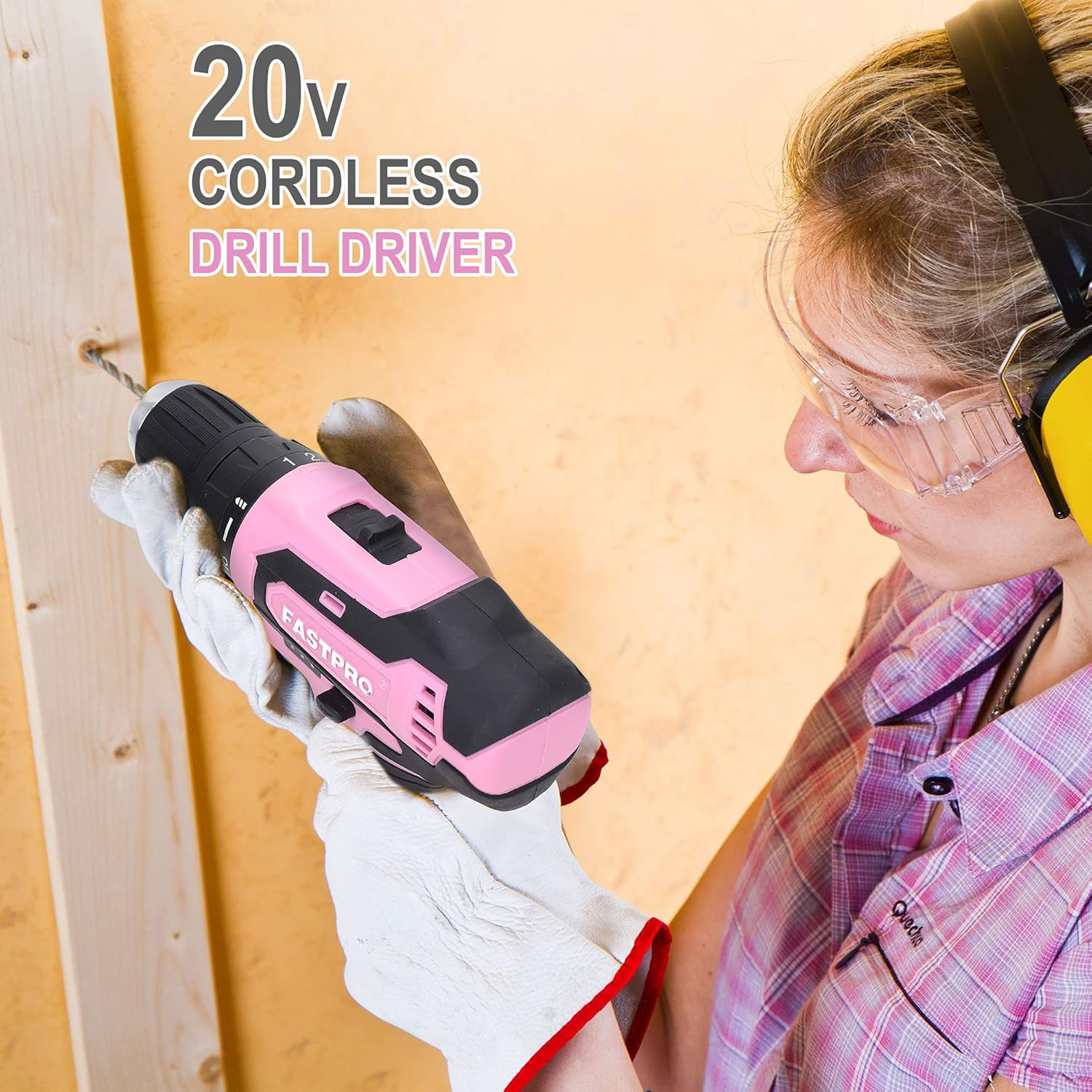 268-Piece Pink Tool Set with 20V Cordless Drill - Stylish & Functional!