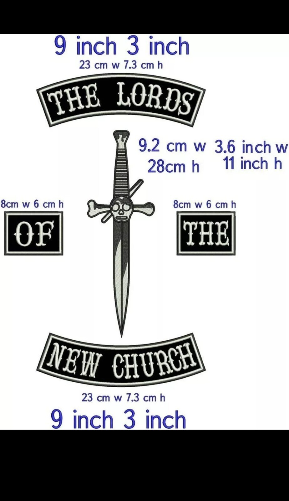 “THE LORDS OF THE NEW CHURCH ” PATCH FOR BIKES AND JACKETS LARGE SIZE