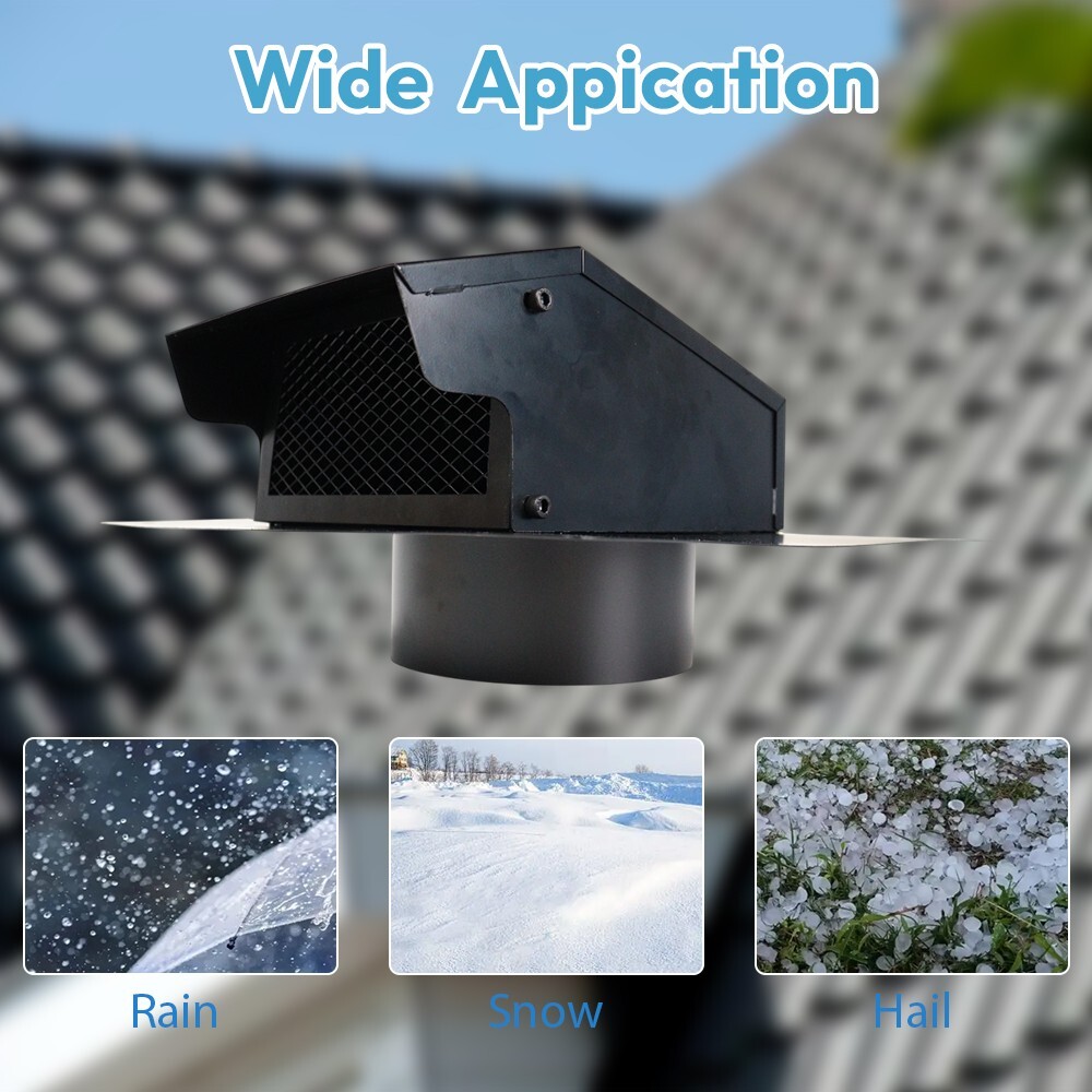 6 Inch Removable Roof Vents Galvanized Steel Exhaust Vent with Damper for Houses