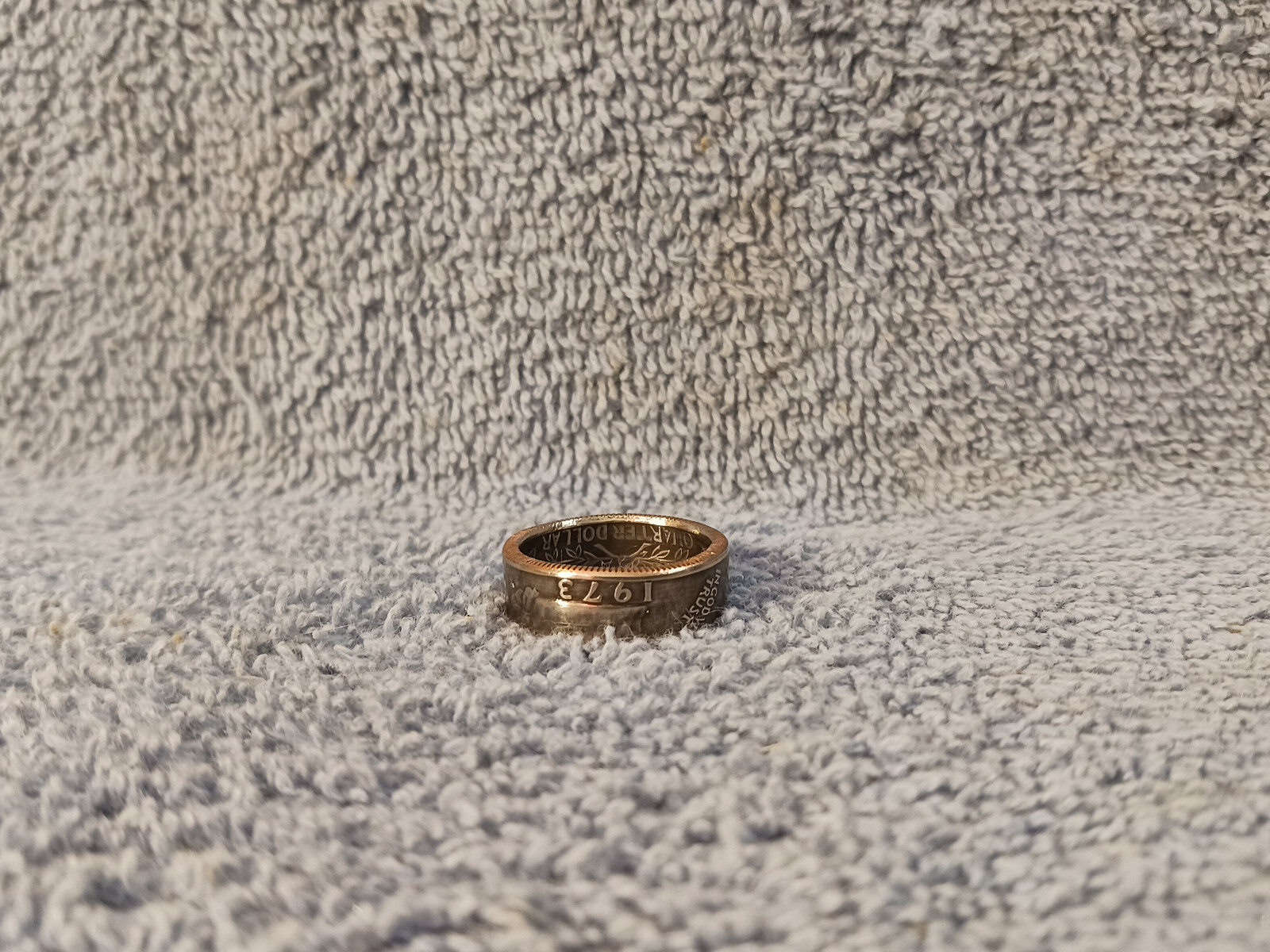 1973 Washington Quarters, Handmade Coin Ring, Size 8