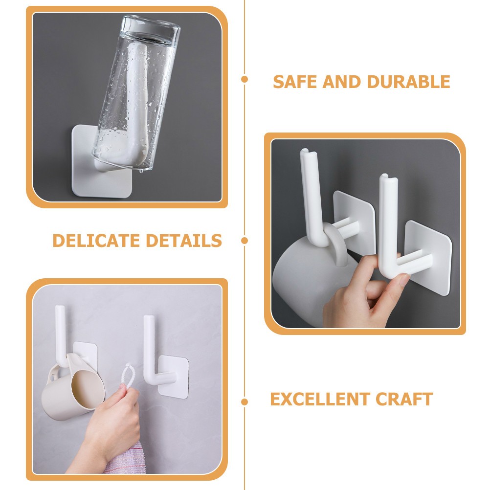 8 Pcs Sticker Hooks for Hanging Plastic Sticky Adhesive Towel Removable