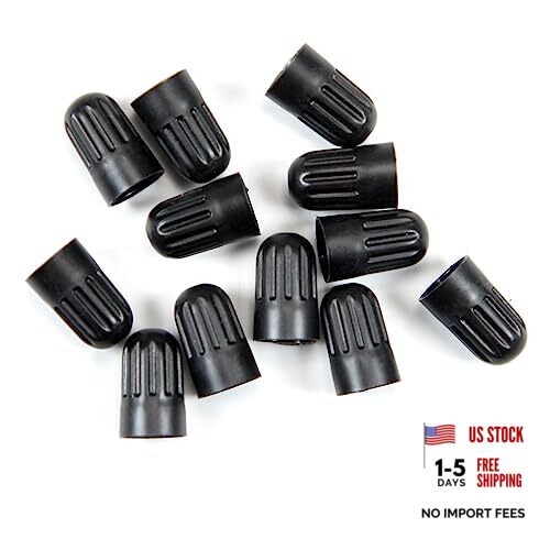 30 Pack TPMS Tire Valve Stem Caps, Black Plastic Long Stem Caps for TR20008 12