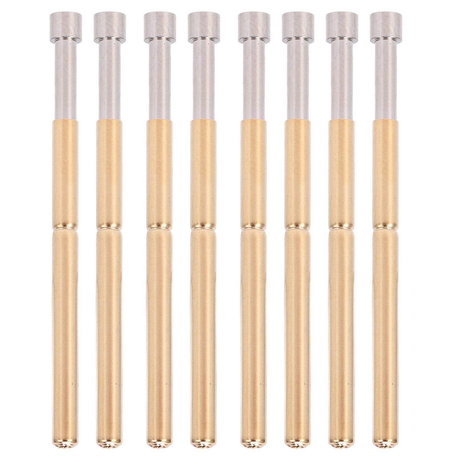 100pcs Spring Test Pogo Pin Concave Head Type Brass Material 2.02mm/0.1in