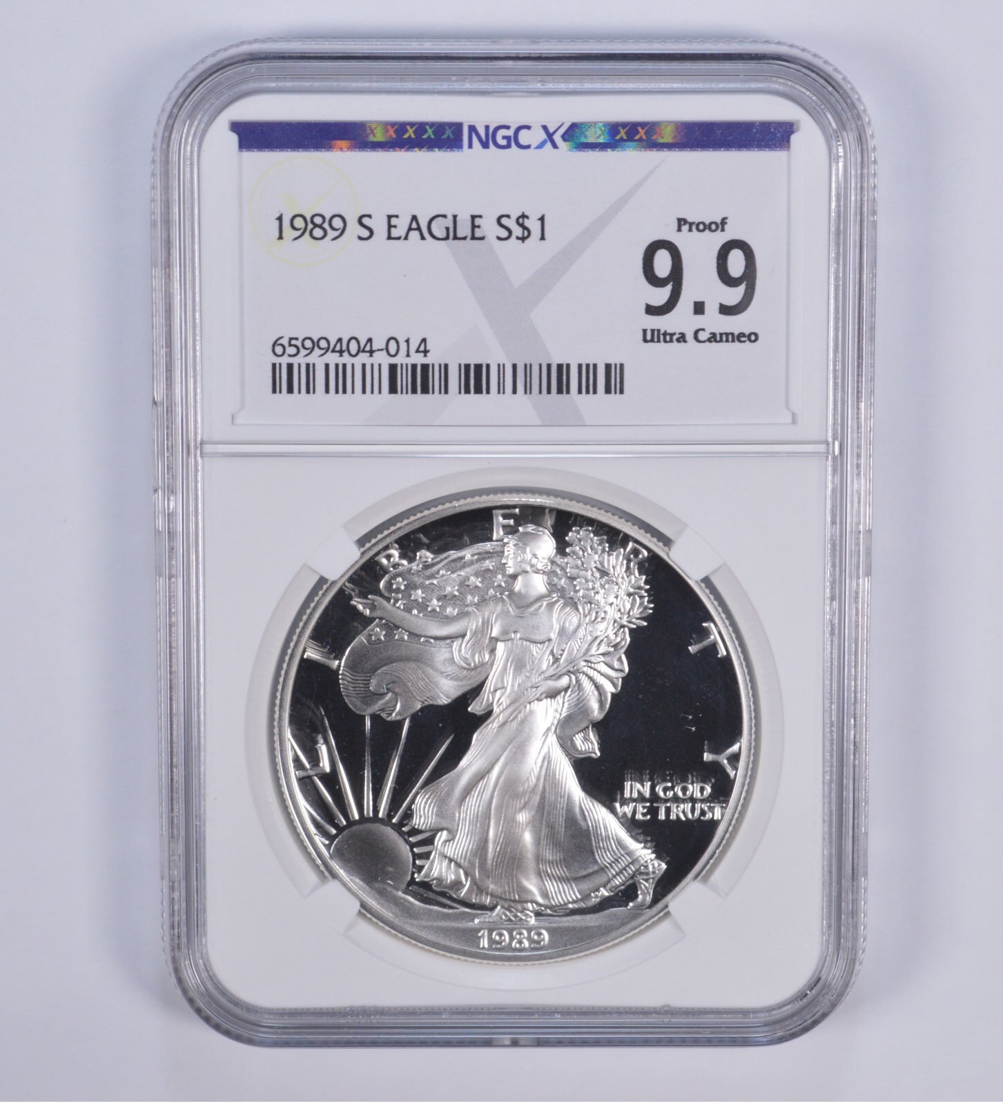 1989-S American Silver Eagle Proof 9.9 NGC X NGCX - Almost PERFECT