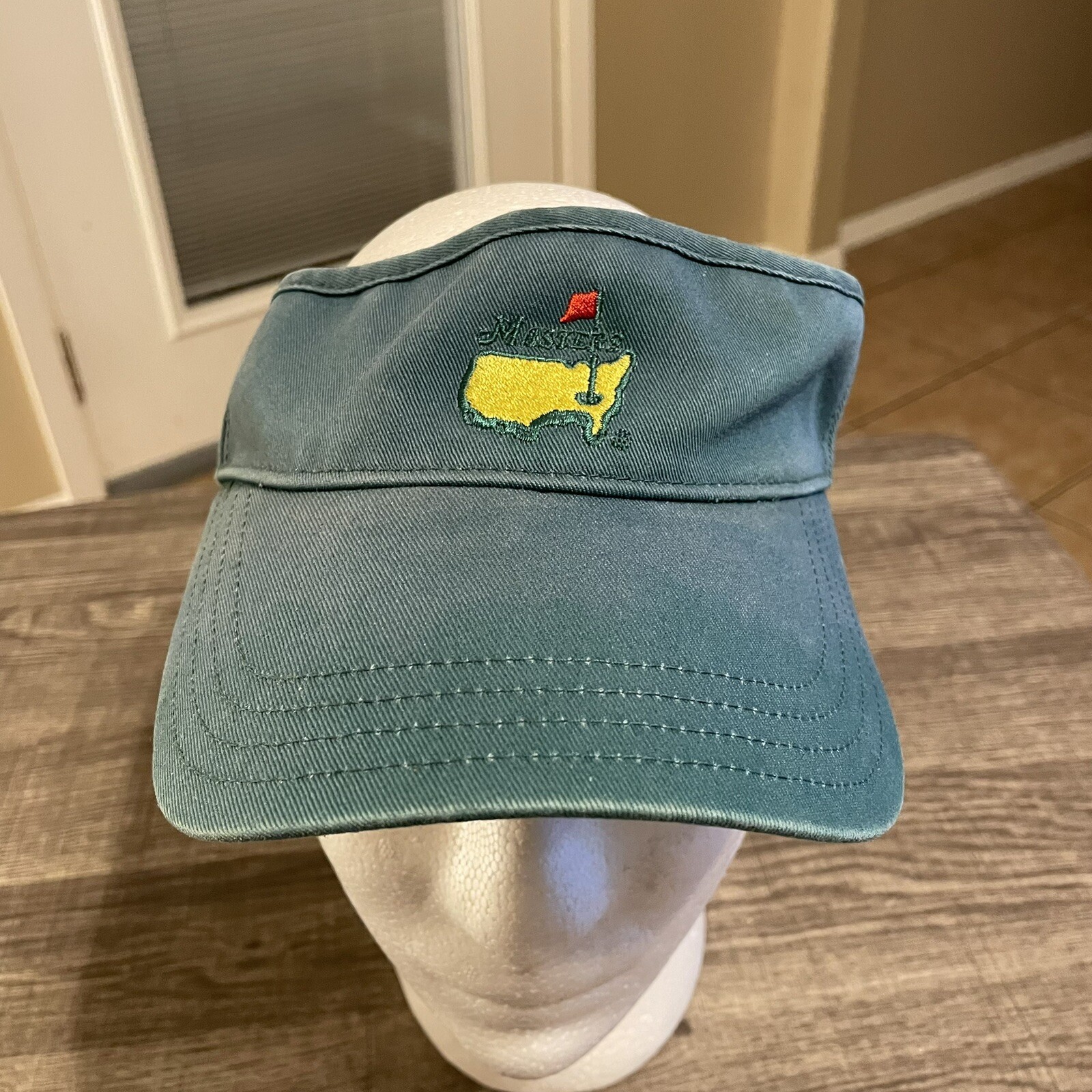 Masters Golf American Needle Adjustable Strap Green Visor Hat Augusta