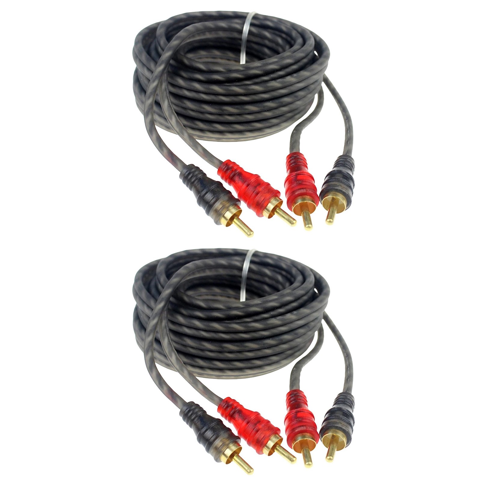 Professional 2PCS RCA Cables 2 Channel Twisted 4Ft Shielded Interconnect Cable