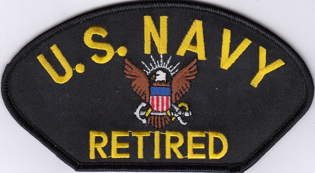 US NAVY RETIRED (B) Embroidered Patches 2.75"x5.25"