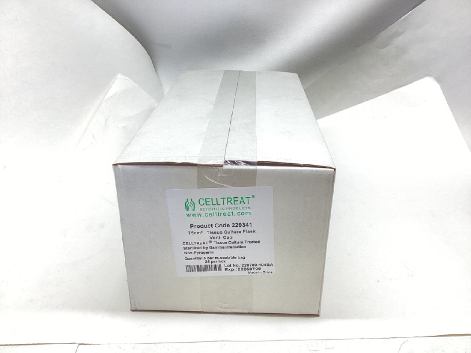 CELLTREAT 75cm2 Tissue Culture Flask Vent Cap~25/Case ~Sterile~ #229341