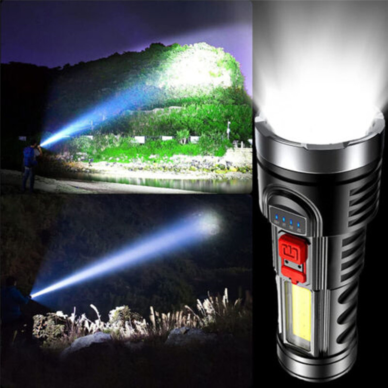 350000000 Lumen Super Bright LED Tactical Flashlight Rechargeable LED Work Torch