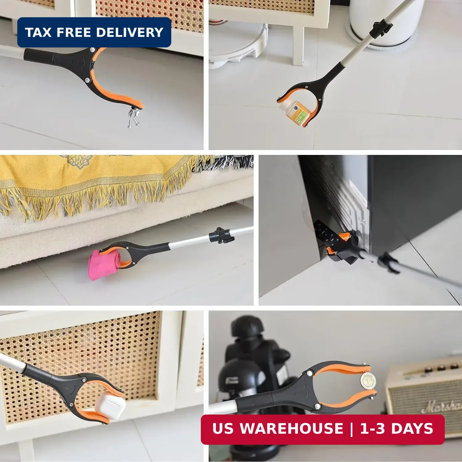 43" Extra Long Grabber Tool, Foldable Grabbers for Elderly Grab It Reaching Tool