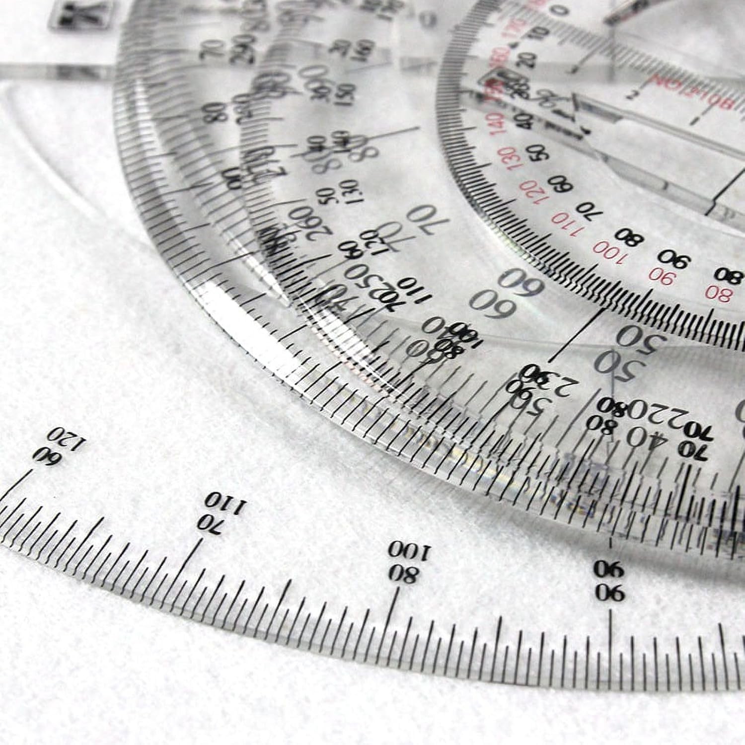 360 Degree Protractor Ruler, 6 Inch, Round Circle Protractor for Math Geometry