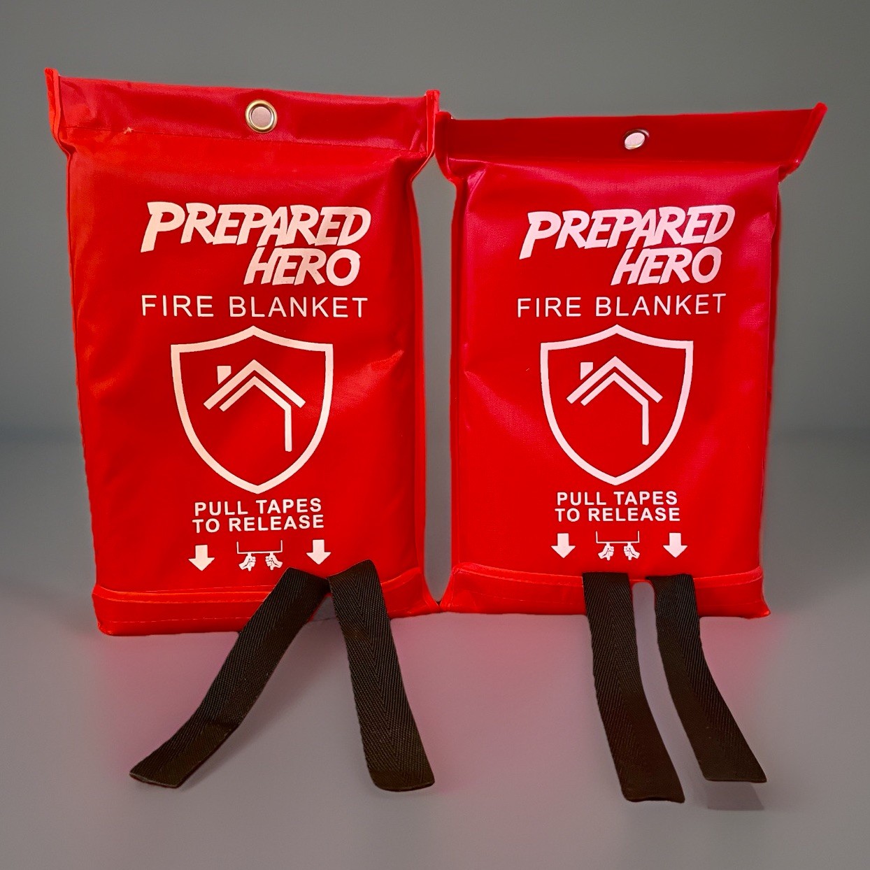 PREPARED HERO Fire Blanket 39″×39″ Fiberglass Home Emergency Safety (2 Pack) NEW