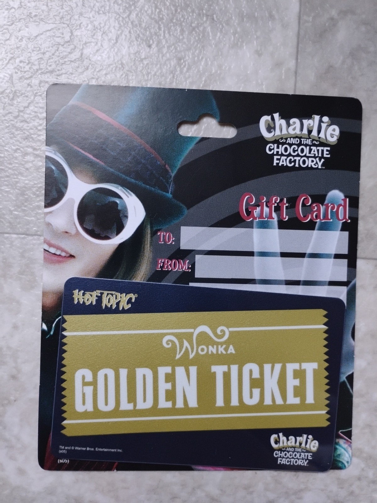 Charlie and The Chocolate Factory Hot Topic Gift Card Exclusive Vintage No Cash