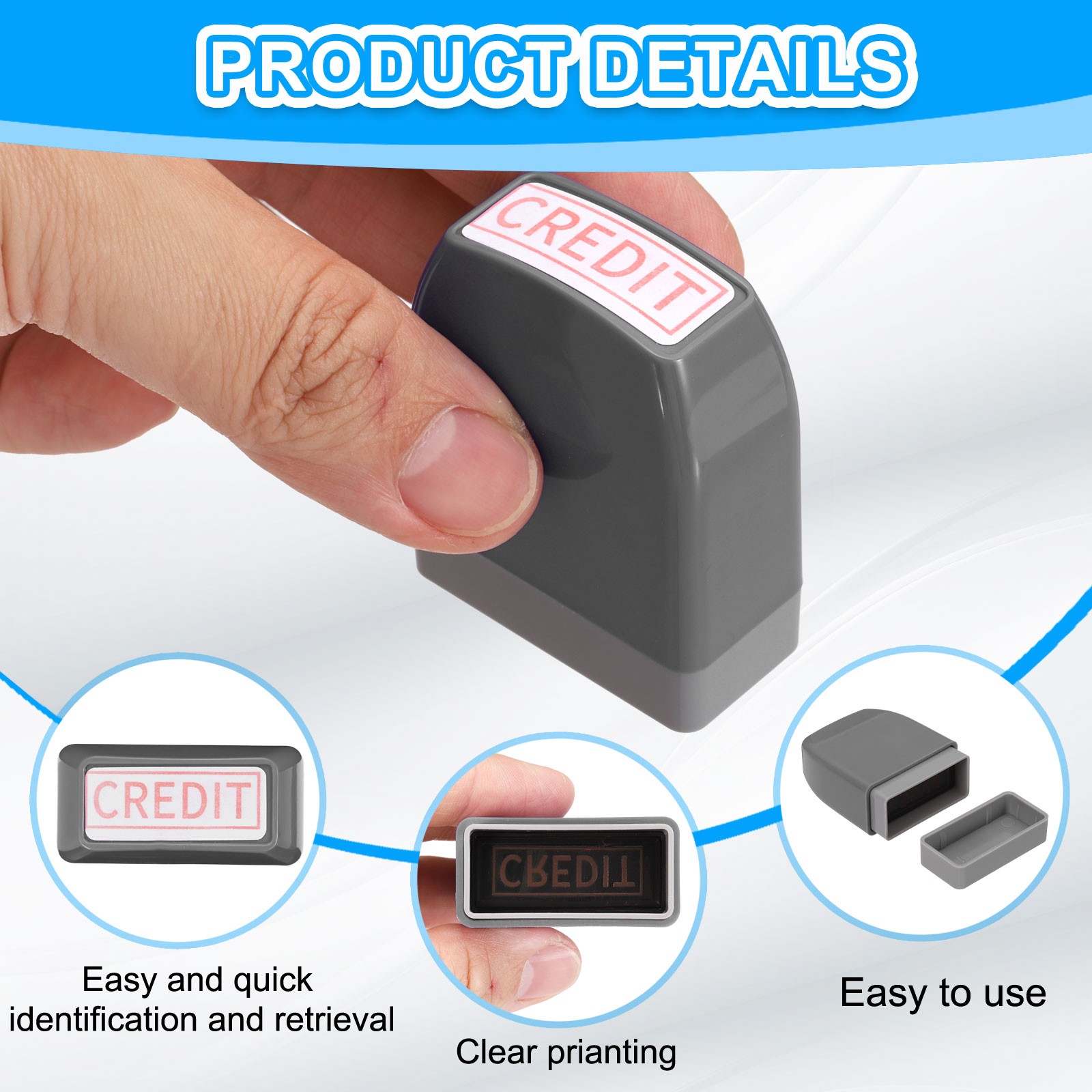 CREDIT Notice Stamp Self Inking, Grey