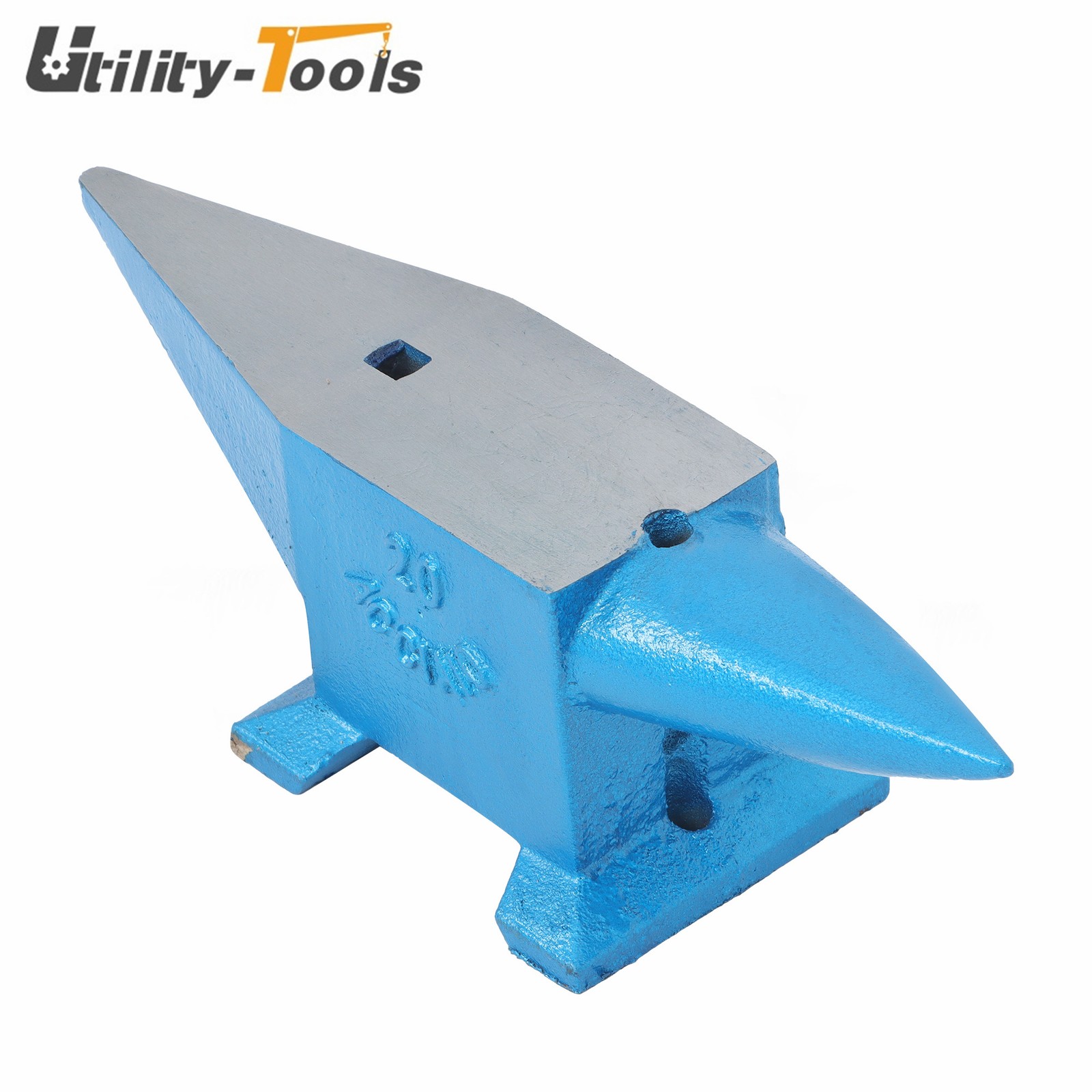 20KG Cast Steel Heat Treated Long Round Horn 44Lbs Anvil Blacksmith Forged Steel