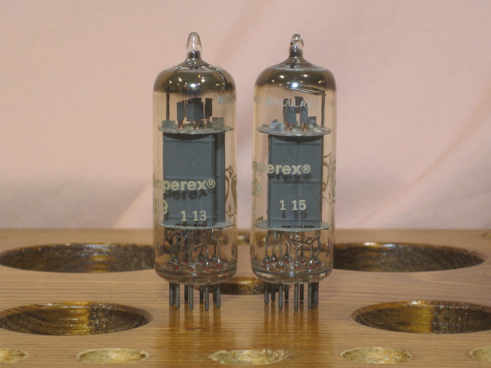 Amperex 7119 / E182CC Matching pair PQ D getter electronic tubes