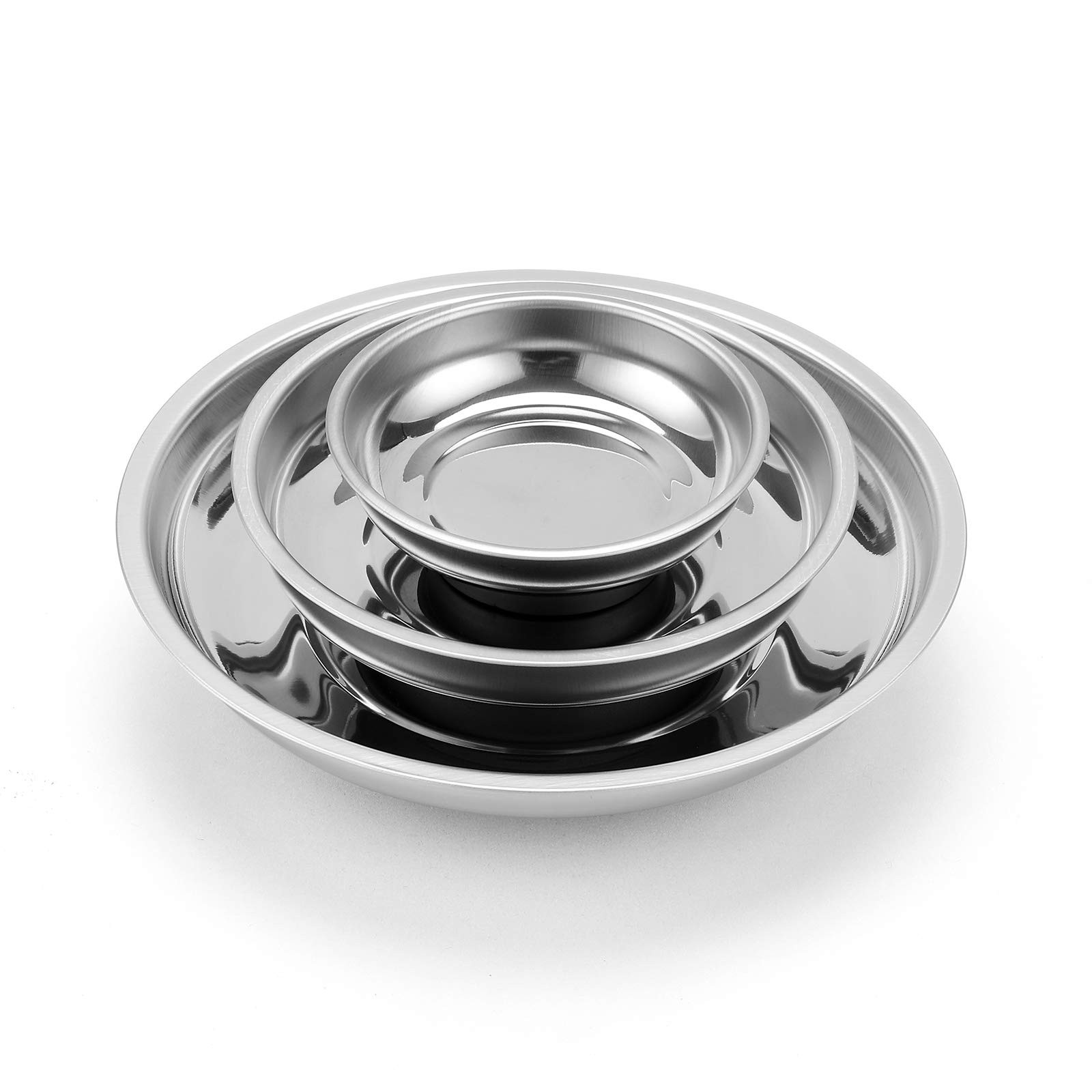 Mayouko 3-Piece Round 3PCS Magnetic Trays Set, 3", 4" & 6" Tray Set
