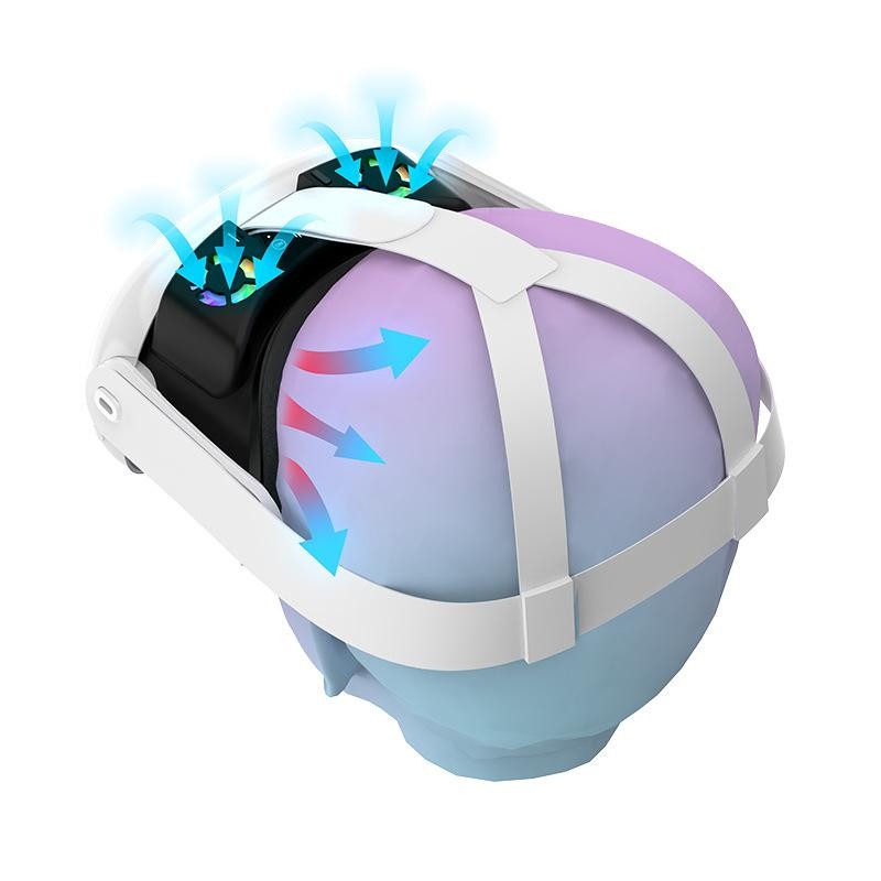 For Oculus quest 3 VR Headset w/ RGB Light  Glasses Cooling Fan Nose Shade Cover