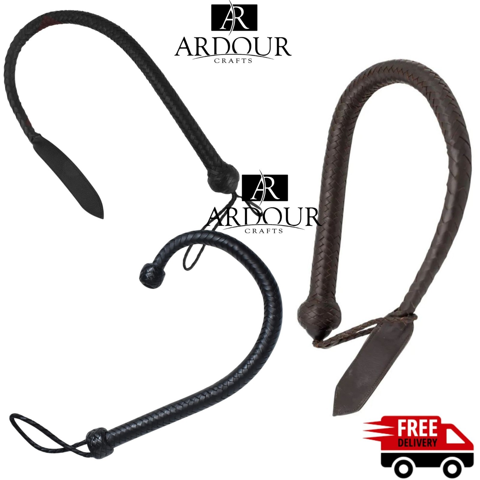3 FT Genuine Leather Tail Single Tail Bullwhip 16 Plaits Handmade