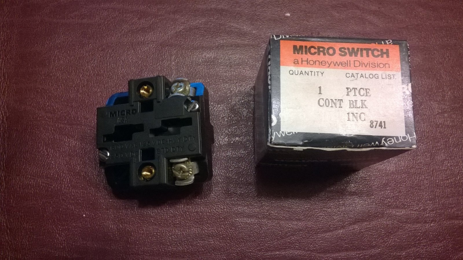 Honeywell MicroSwitch PTCE, Contact Block, 1 N.C, NEW IN BOX