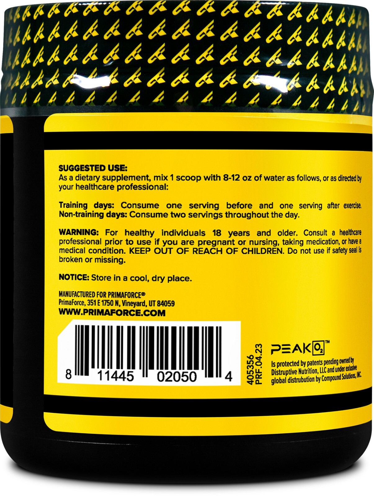 PrimaForce Peak O2 Workout Supplement, 120 grams