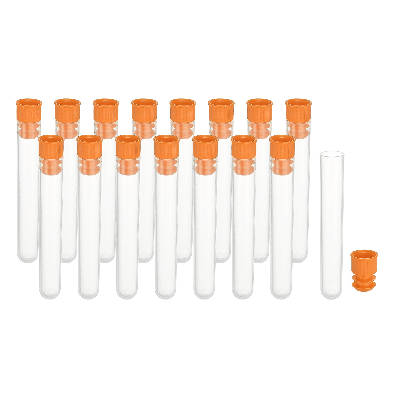 3" Length Plastic Sewing Needle Storage Holder, 16 Pcs Matte Pin Tube Orange
