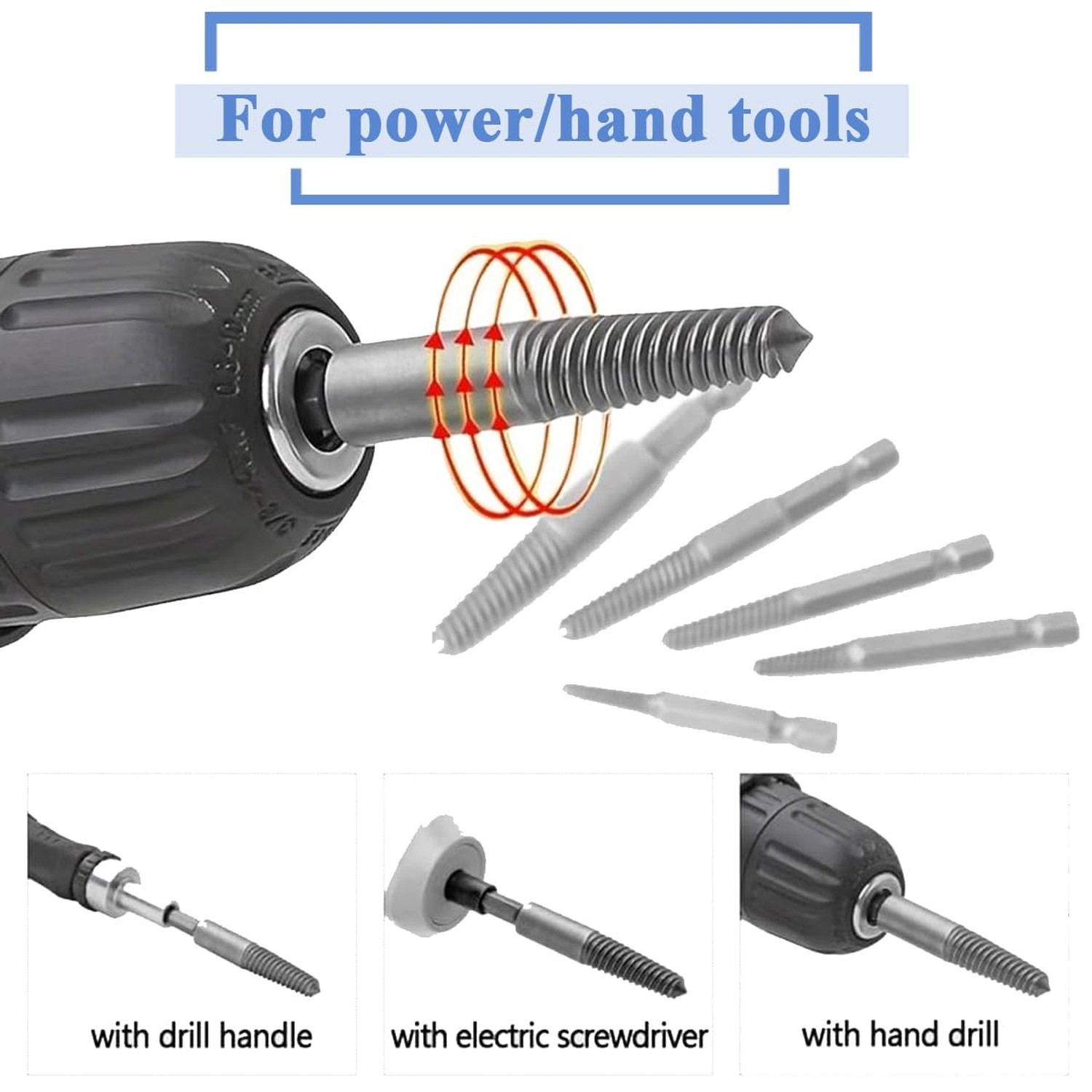 Wolfride 10Pcs Broken Screw Extractor Set, Stripped Screw Remover Drill Bit K...