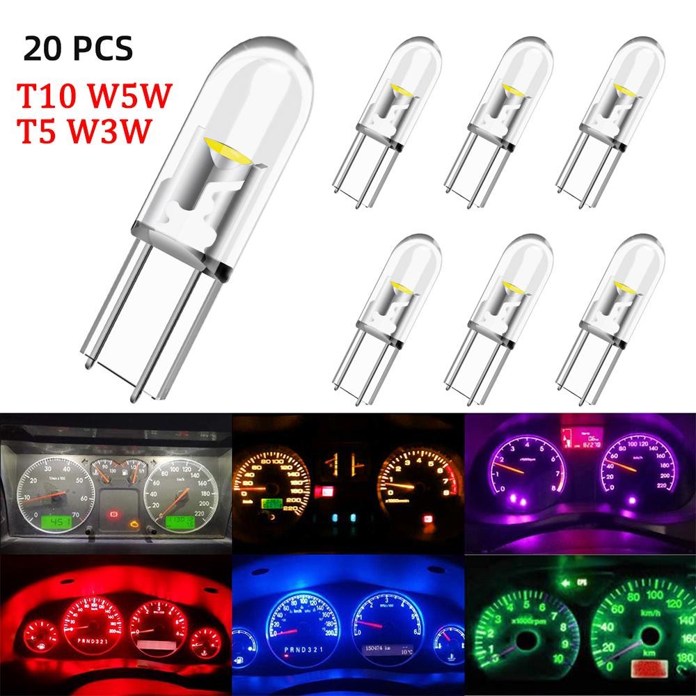 10/20pcs T5 T4.2 T3 W3w W1.2w W5w LED Car Dashboard Interior Instrument Light